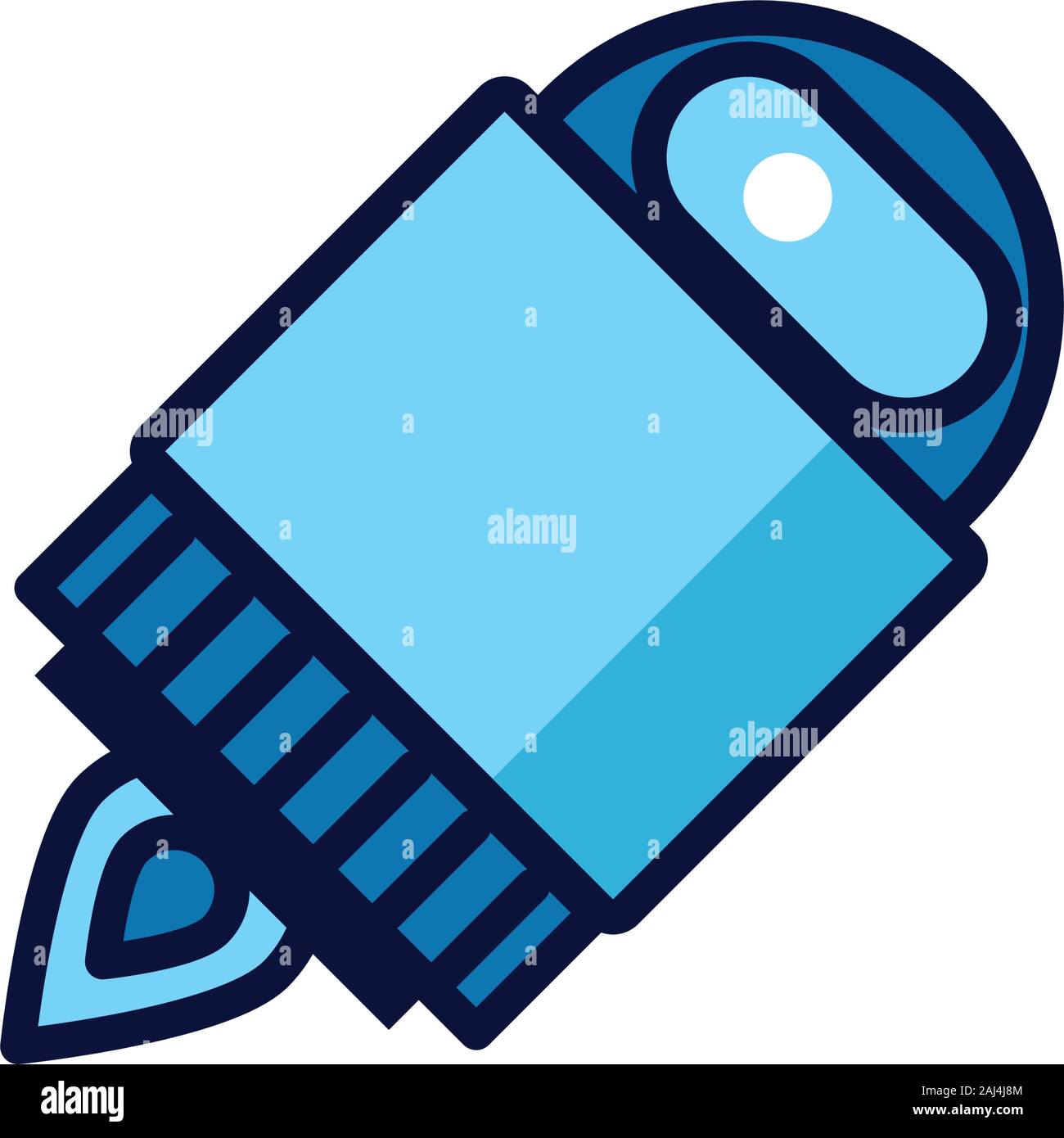 robot floating cyborg isolated icon Stock Vector Image & Art - Alamy