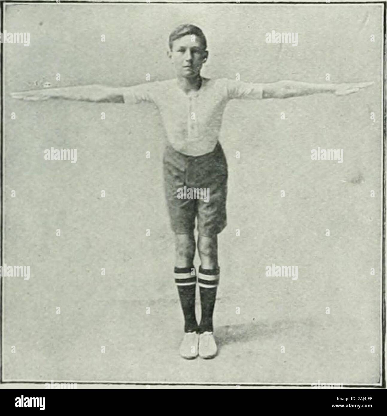 Syllabus of physical exercises for schools . Left foot forward on the