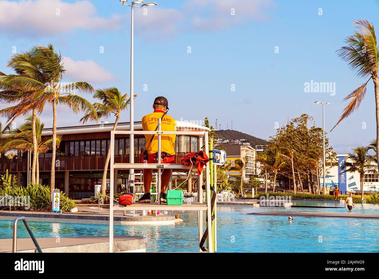Yeppoon, Queensland, Australia December 2019 A lifeguard on duty to