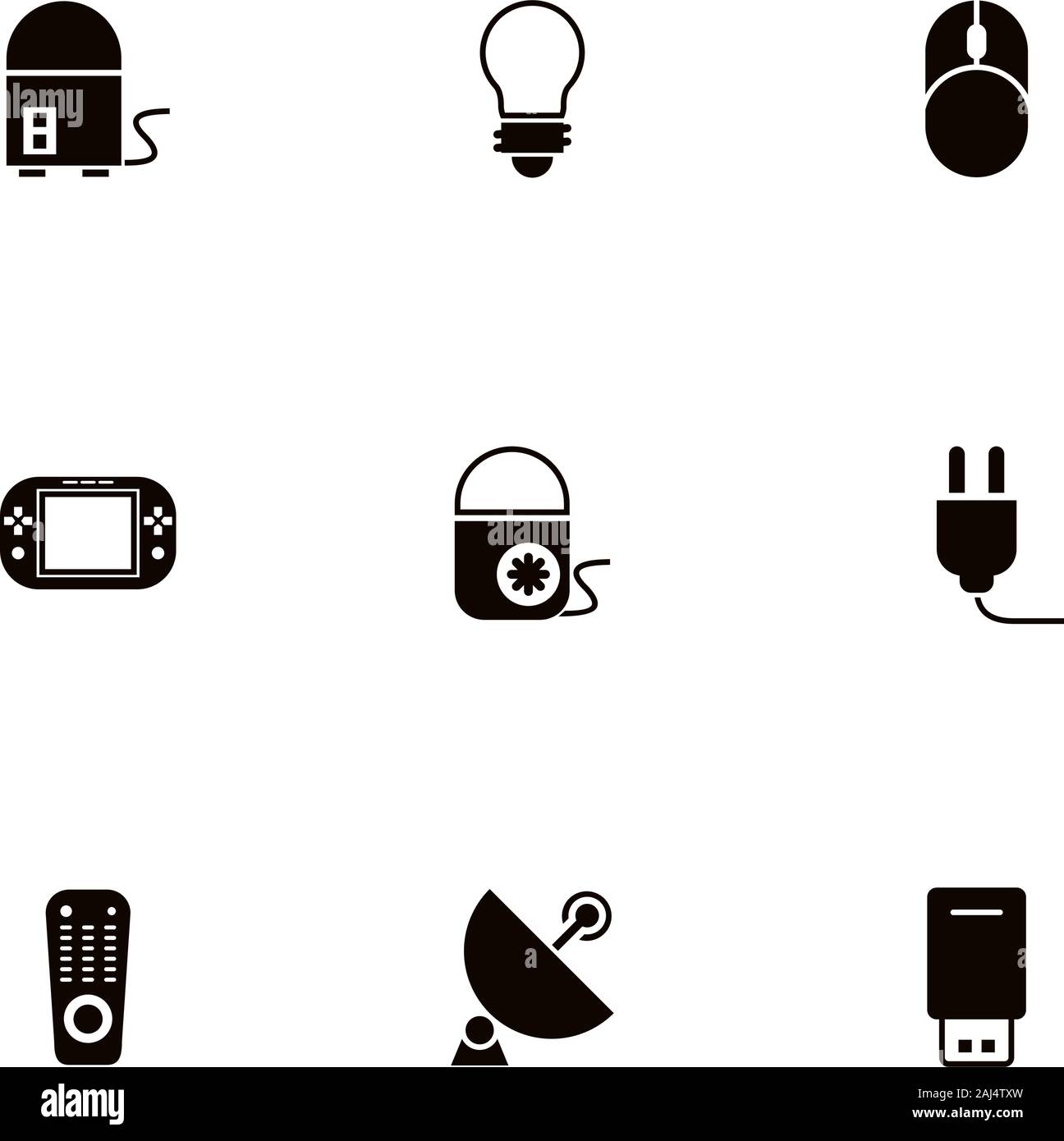 bundle of electronics devices icons Stock Vector