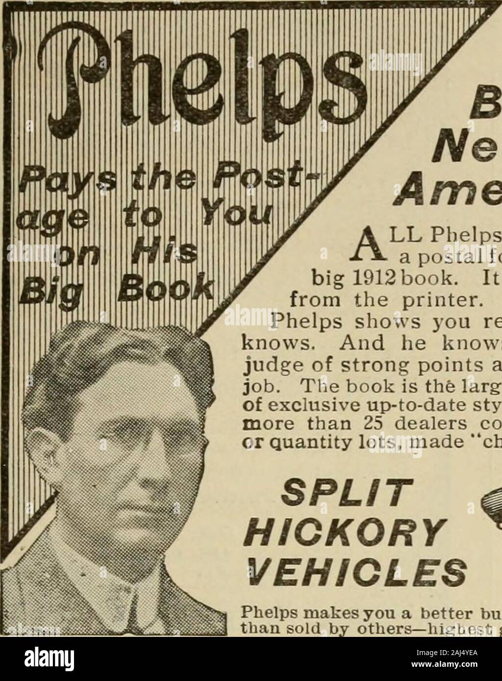 Gleanings in bee culture . Feb. 1, 1912. Save All Dealers Profits and Get the Biggest Selection of New Style Buggies In America Here ,^^^.^^.m^ LL Phelps asks of 5ou is to writea postal for jour copy of his ownbig 1912 book. Its waiting for you, freshfrom the printer. He pays the postage.Phelps shows you real buggy values. Heknows. And he knows how to make you ajudge of strong points and weak spots on anyjob. The book is the largest and best showroomof exclusive up-to-date styles in America. Showsmore than 25 dealers could—but no job lots,or quantity lots, made cheap to seU cheap. Stock Photo