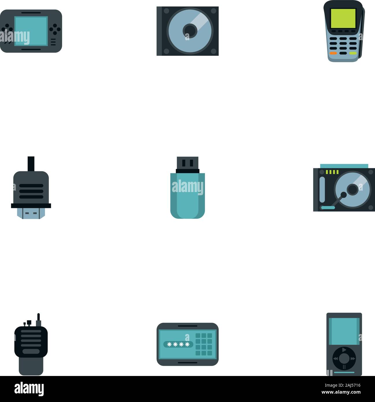bundle of electronics devices icons Stock Vector