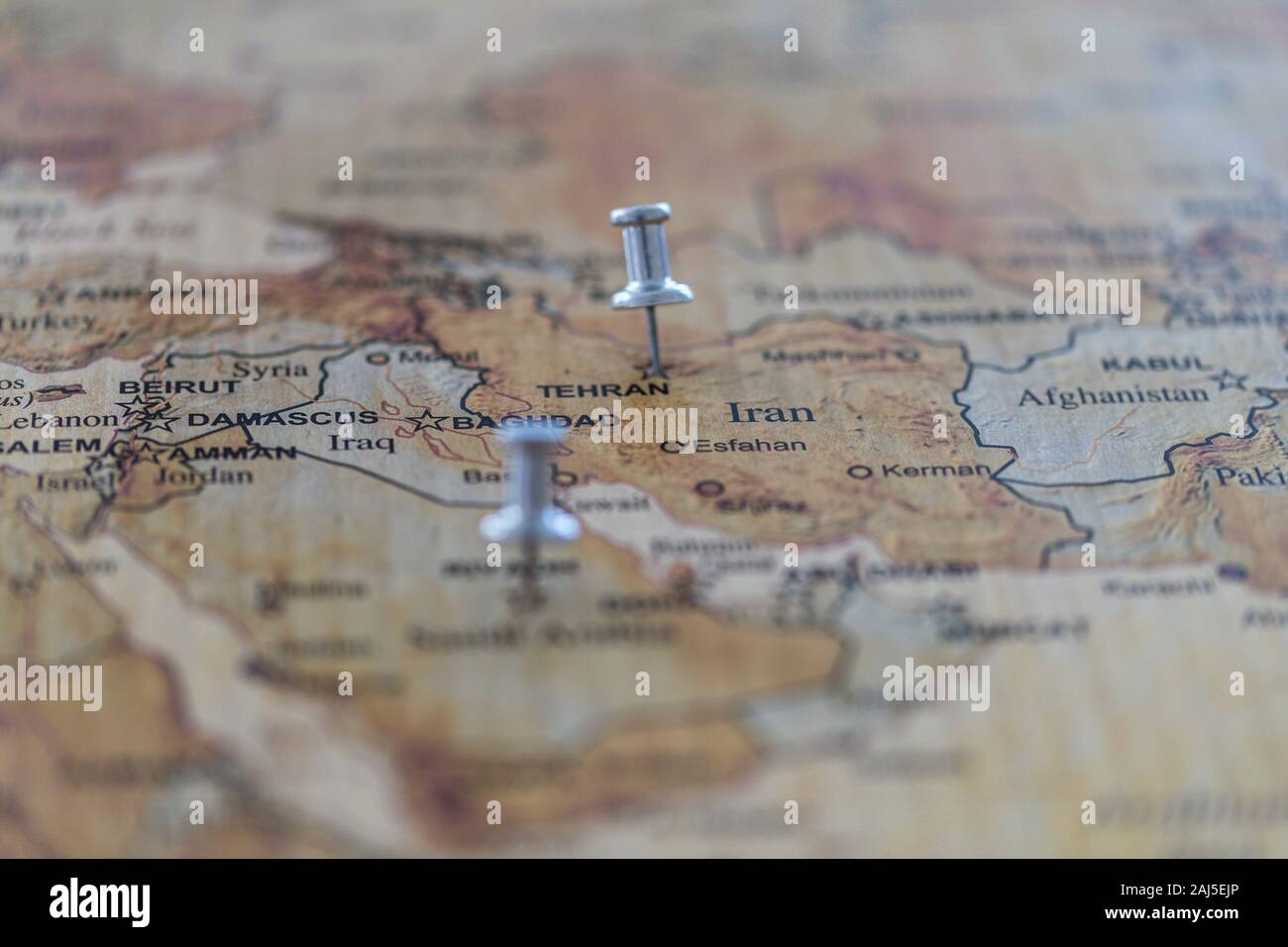 world map with map pins in some capital cities Stock Photo Alamy