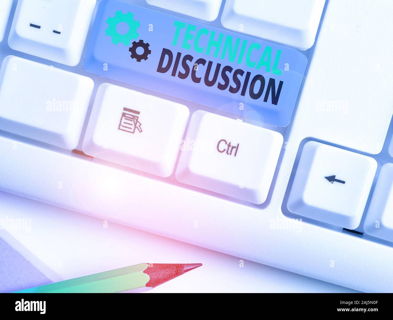 Technical Discourse Handwriting text writing Technical Discussion. Conceptual photo ...