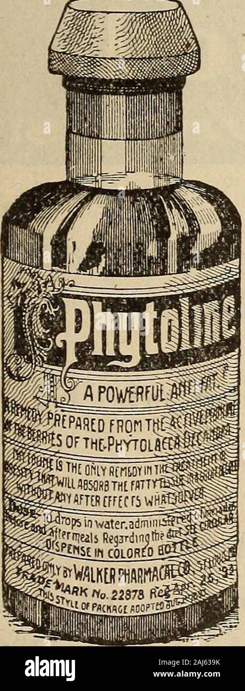 The Medical and surgical reporter . A REMEDY PREPARED FROM THE ACTIVE PRINCIPLE OF THE Berries of Phytolacca Jecan dra ..^ ThYTOLINE is the onjy Remdy that will absorb fattytissue in ajreat degree without any evil after effectsyliatsoe#.By its powerful though harmless action it replaces morbid tissuewith solid flesh.T. THIS STYLE ONLV.^^ lOR OBESItYAN^flrJlGENEHATIOlJ OFTHEHeART, PRESCRIBE: Stock Photo