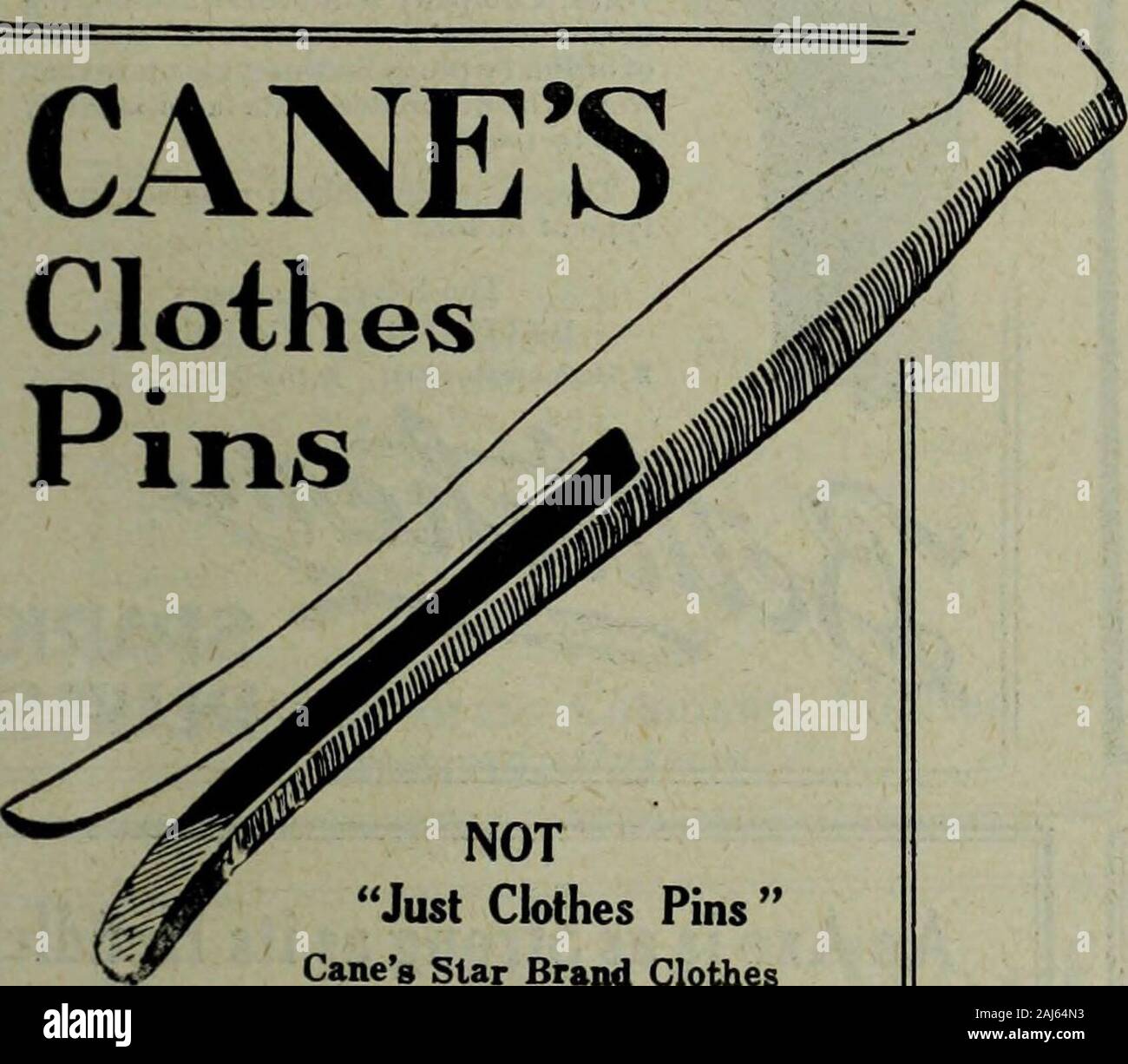 Hardware merchandising September-December 1919 . CANES Clothes Pins NOTJust Clothes Pins Canes Star Brand ClothesPins are better—they costno more than just clothespins—but theres a dif-ference. Star Brand are always right in shape,right in length and correct in count.They will not injure the clothes. Your Jobber will be pleased to supplyStar Brand Superior Clothes Pins atno extra cost. The Wm. CANE & SONS Co., Limited MANUFACTURERSNewmarket Ontario U Business Follows Facilities Stock Photo