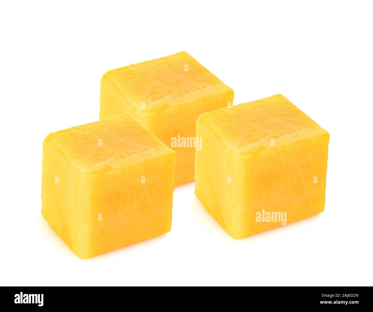 mango cube slice isolated on the white background Stock Photo