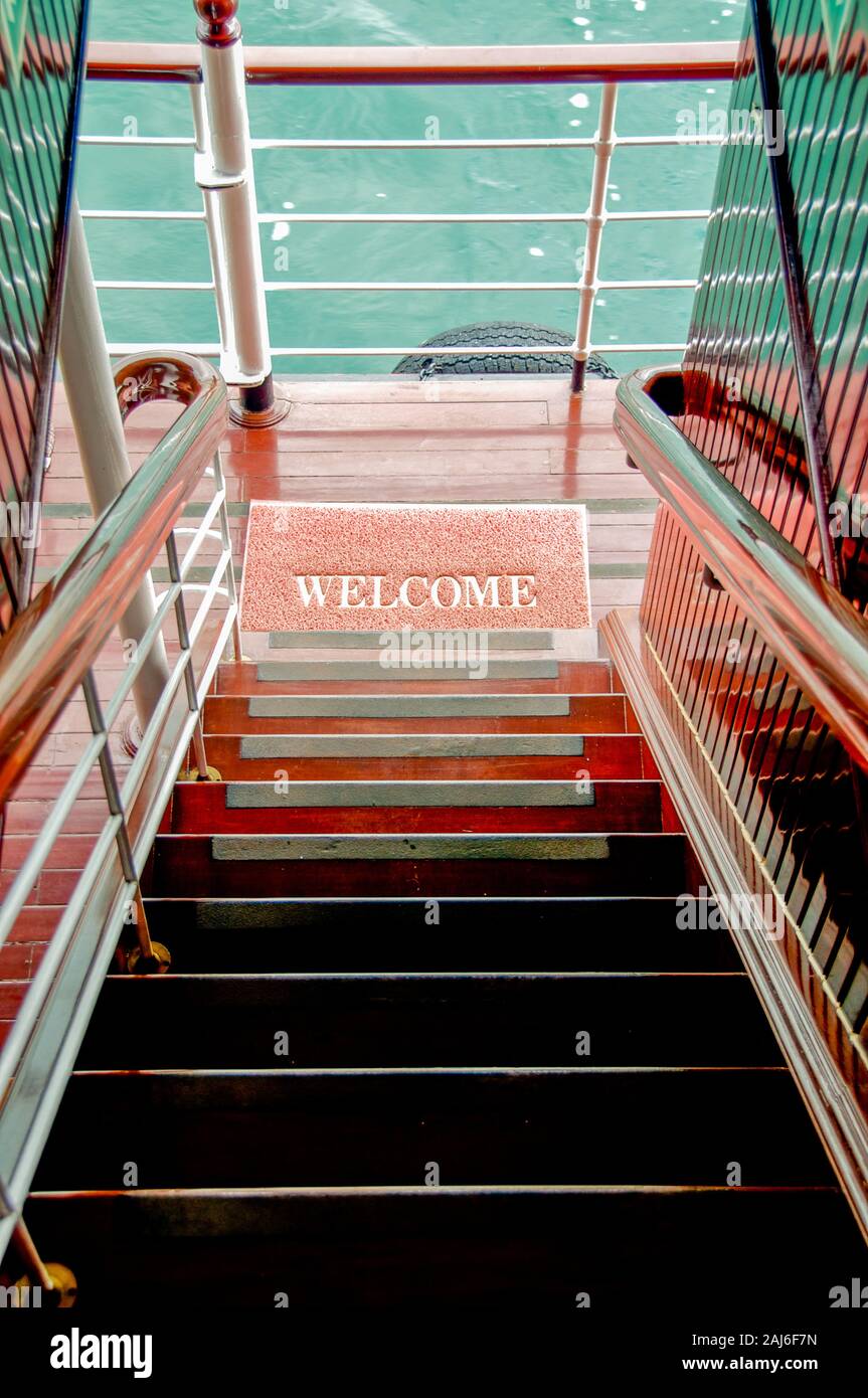 mat on cruise ship Stock Photo Alamy