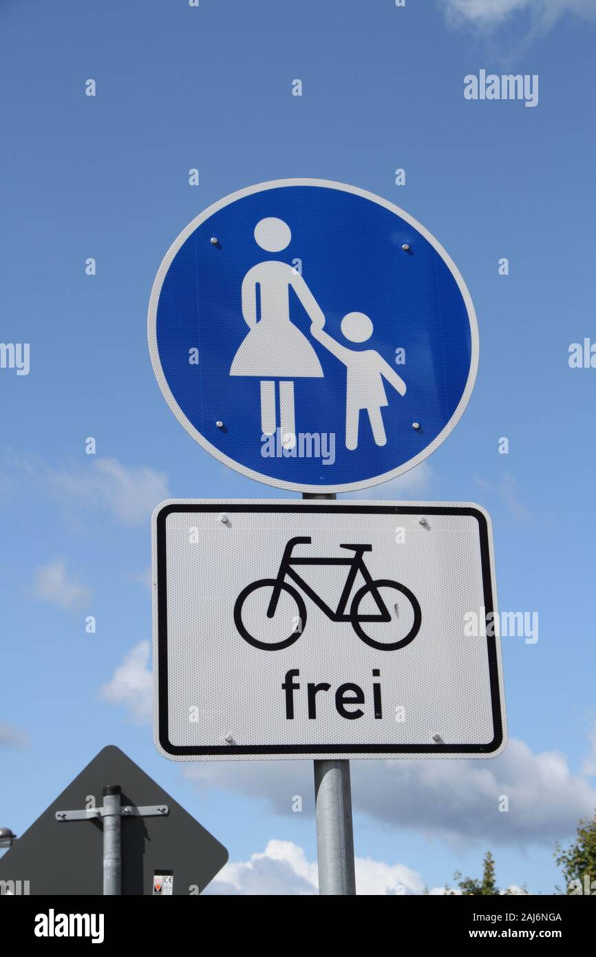 traffic-sign-bicycle-path-with-the-text-free-stock-photo-alamy