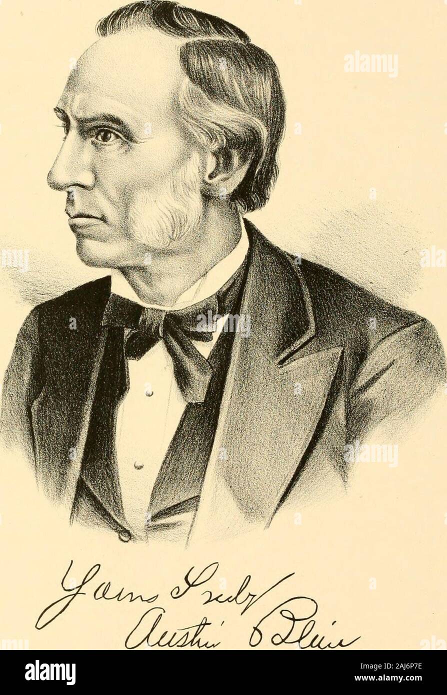Portrait and biographical album of Jackson County, Michigan : containing full page portraits and biographical sketches of prominent and representative citizens of the County together with portraits & biographies of all the governors of the State and of the presidents of the United States . n it afterward obtained, but not until Col VV.was no more. The malady baffled all medical treat-ment, and on the 5th day of Jan., 1863, he breathedhis last. His remains were removed to iWichigan andinterred in the cemetery at Pontiac, where they restby the side of the brave Gen. Richardson, who re-ceived lii Stock Photo