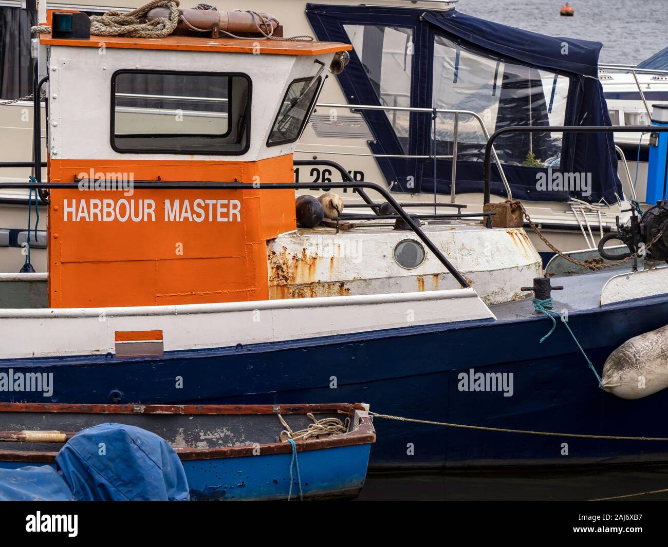 OULTON BROAD, SUFFOLK:  Harbour Master Boat Stock Photo