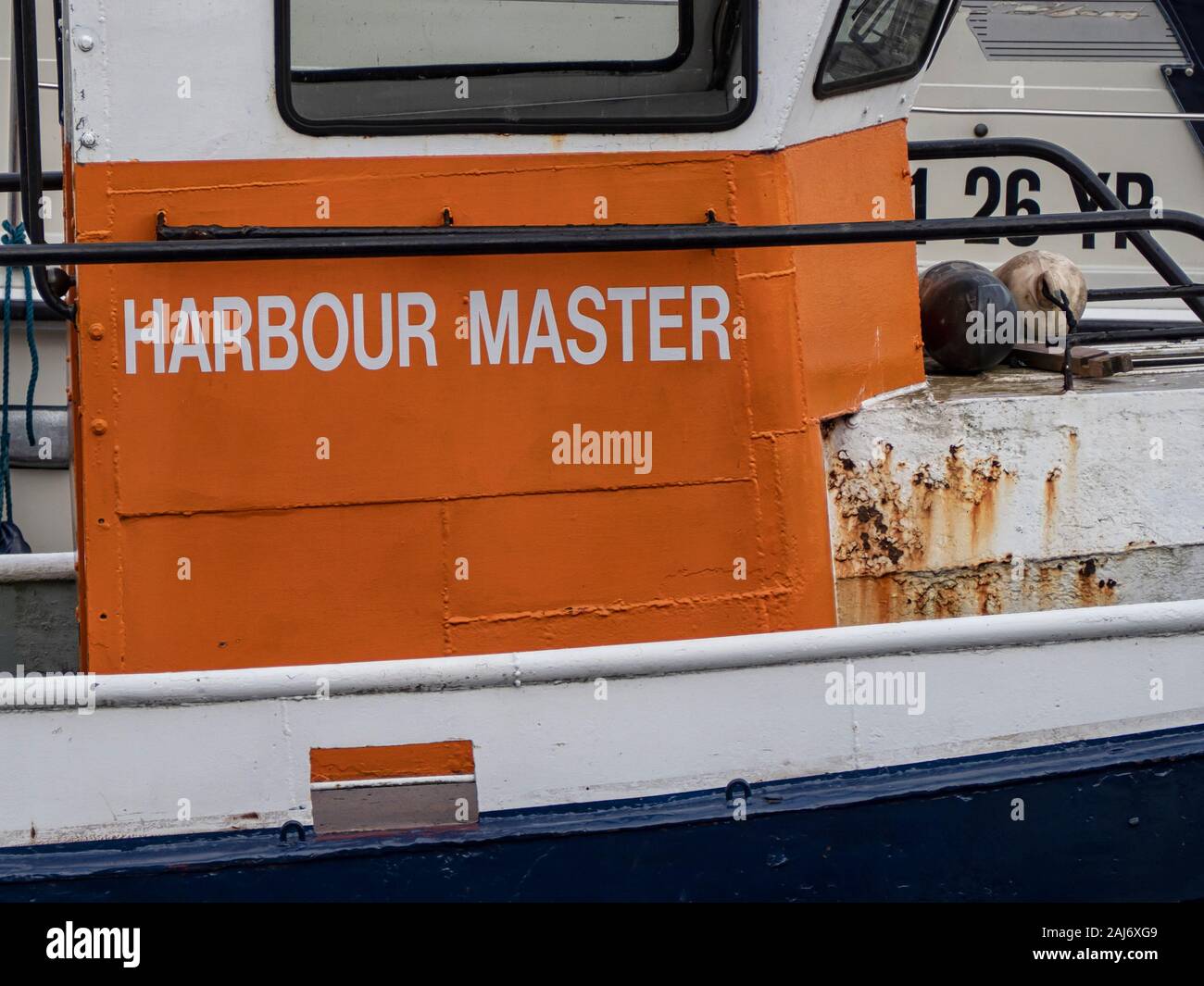 OULTON BROAD, SUFFOLK:  Harbour Master Boat Stock Photo