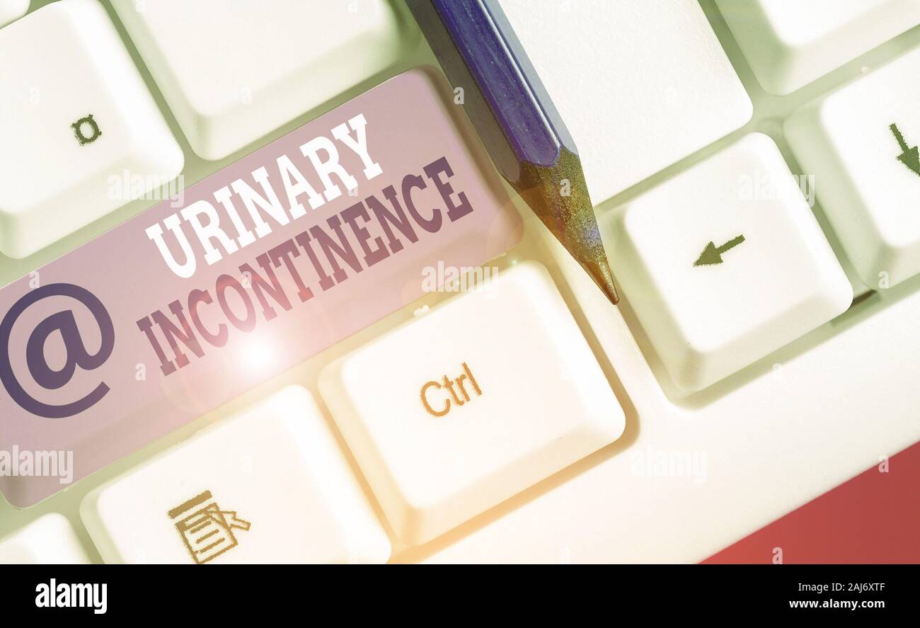 Conceptual hand writing showing Urinary Incontinence. Concept meaning