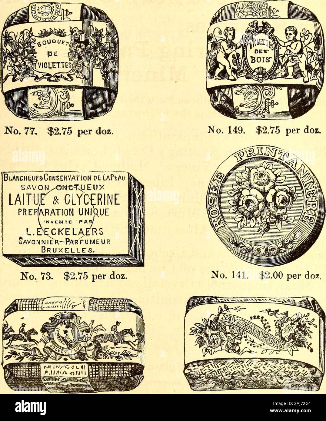 American journal of pharmacy . Elixir and Syrup of Iron,Rigollots Mustard Leaves, DucrosAlimentary Elixir, Limousins Cachets and Cacheteurs, Dehauts Pills, BlaudsPills, Arouds Wine of Cinchona. Iron and Extract ofMeat, Duquesnels Crystallized Alkaloids, Aconitineand Nitrate of Aconitine, Digitaline, Eserine .and Sulpli. of Eserine, Duboisine,Picrotoxine, Pilocarpine andSalicylate of Eserine. Also, Sole Agents for the United States for Unrivaled Toilet Soaps. Correspondence Solicited. Price Lists sent on apwMcation Am. J. Ph.] 15 [Sept., 1882 EECKELAK-RS TOILET SOAPS. We would call the attentio Stock Photo