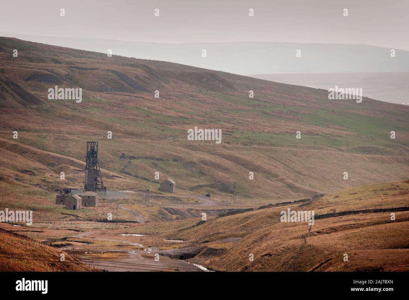 Grove Rake Mine buildings, Rookhope District, Weardale, North Pennines, County Durham Stock Photo