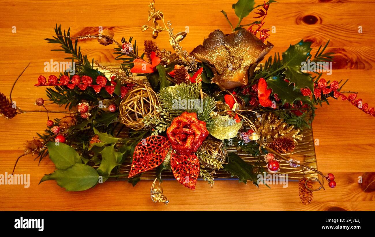 Christmas table decoration Stock Photo