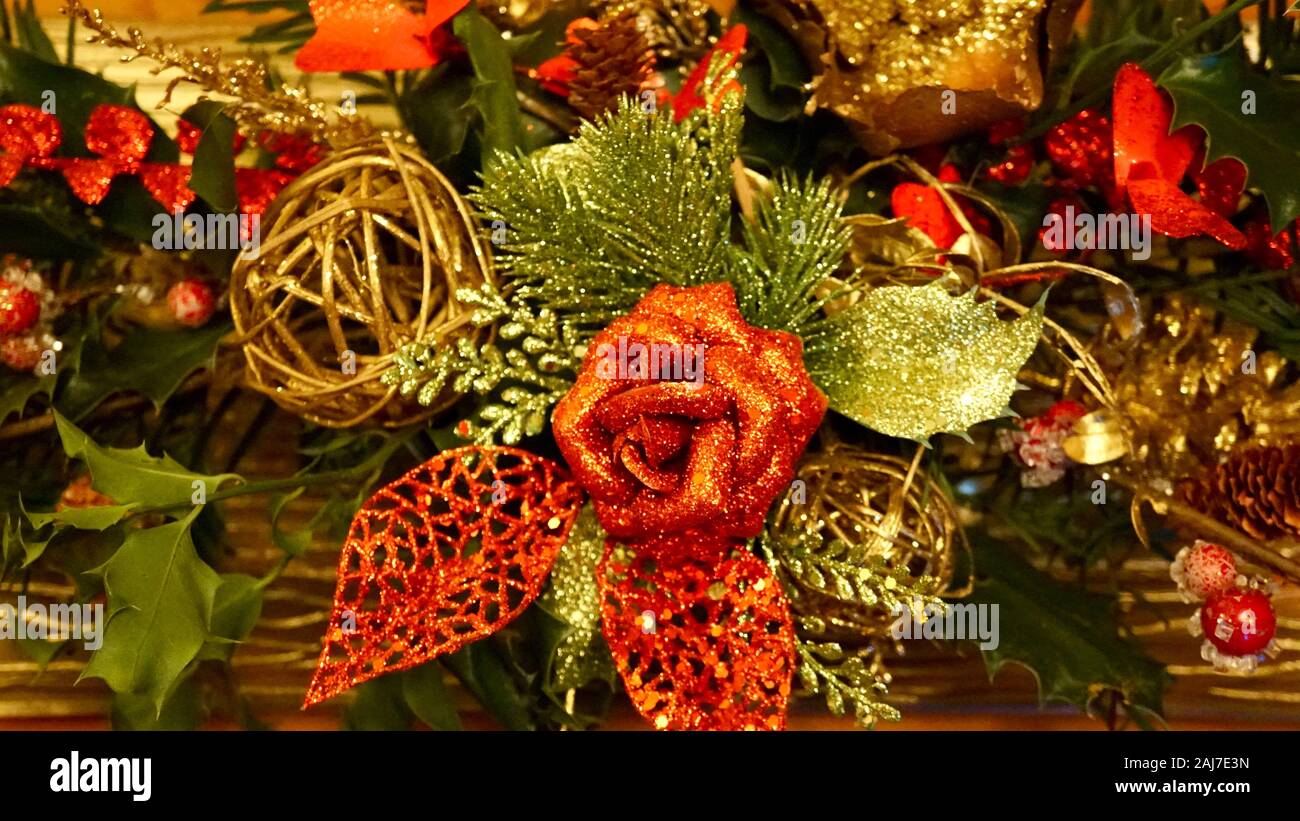 Christmas table decoration Stock Photo