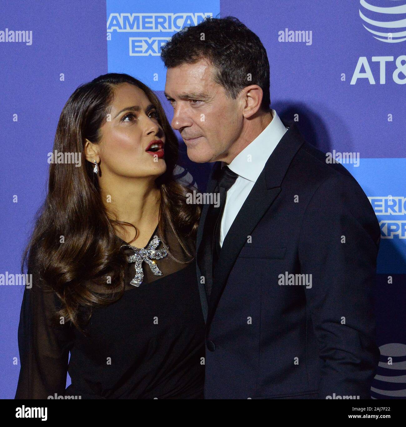 Palm Springs, United States. 2nd Jan, 2020. Actors Salma Hayek and