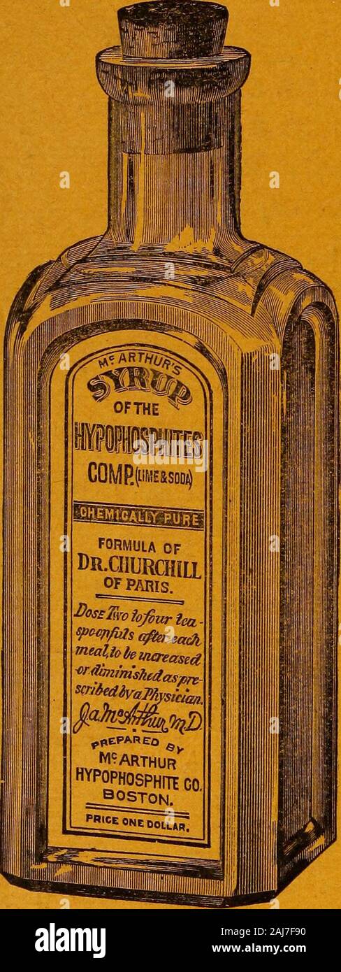 The Medical and surgical reporter . oiz/smo. ncARTHURS SYRUP [Syr. Hypophos Comp., C. P. McArthur.] Is a standard and reliable preparation, asproved by the test of years. The reason why it has attained this enviablereputation is because of its chemical purity andthe scrupulous care taken in its preparation.It is not a conglomerate mass of poly-pharmacy1 Jt embodies the valuable therapeutical proper-i ss of the hypophosphites of lime and soda,ithout other objectionable ingredients. A Reconstructive and To7iic for Convalescents, Physicians are sending us testimonials, daily, f the excellence of Stock Photo
