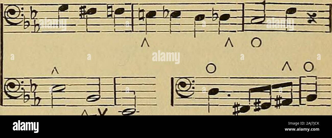 A dictionary of musical terms, containing upwards of 9000 English, French, German, Italian, Latin and Greek words and phrases, preceded by rules for the pronunciation of Italian, German and French; . cidivise: i^F^F^^— K-Ì L^ ? -^ S^V—f F=^  ^-t^ Bind. Organ-music, pedal; notesso connected are to beplayed with alternatetoe and heel of samefoot. Bind. Brace. Trill. Allottava. (Amark of continuation.) Balancement. Tranb le-nient. Tremblement. Arpeggio. from one staff to another,shows («) in pfte.-mu-sic that notes so con- ?V /&gt;|v nected are to be playedwith the same hand ;{b) that a part is Stock Photo