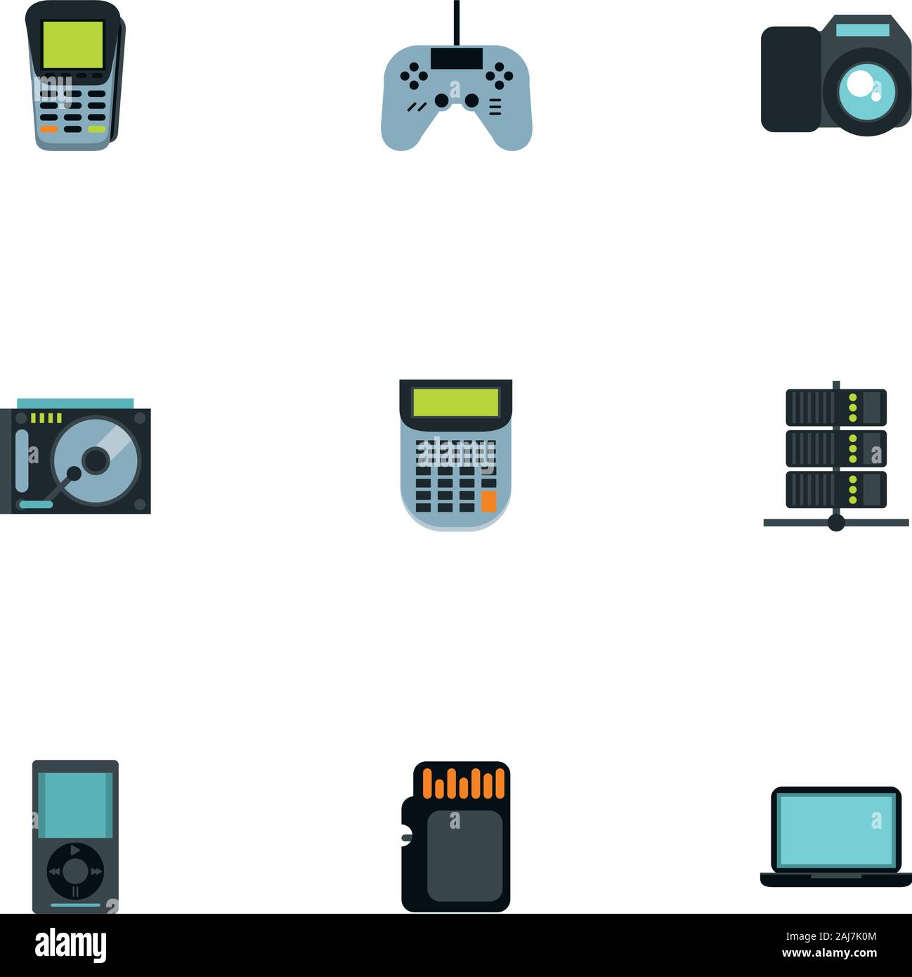 bundle of electronics devices icons Stock Vector