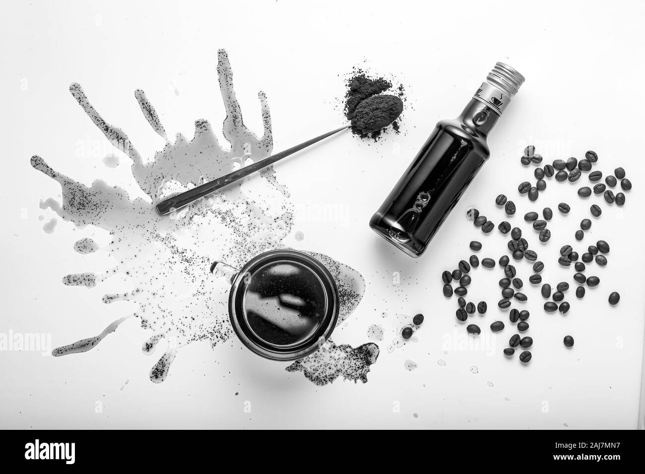 concept, flavor wheel, italian coffee, coffee cappuccino, coffee beans, coffee break, word cloud, hot coffee Stock Photo