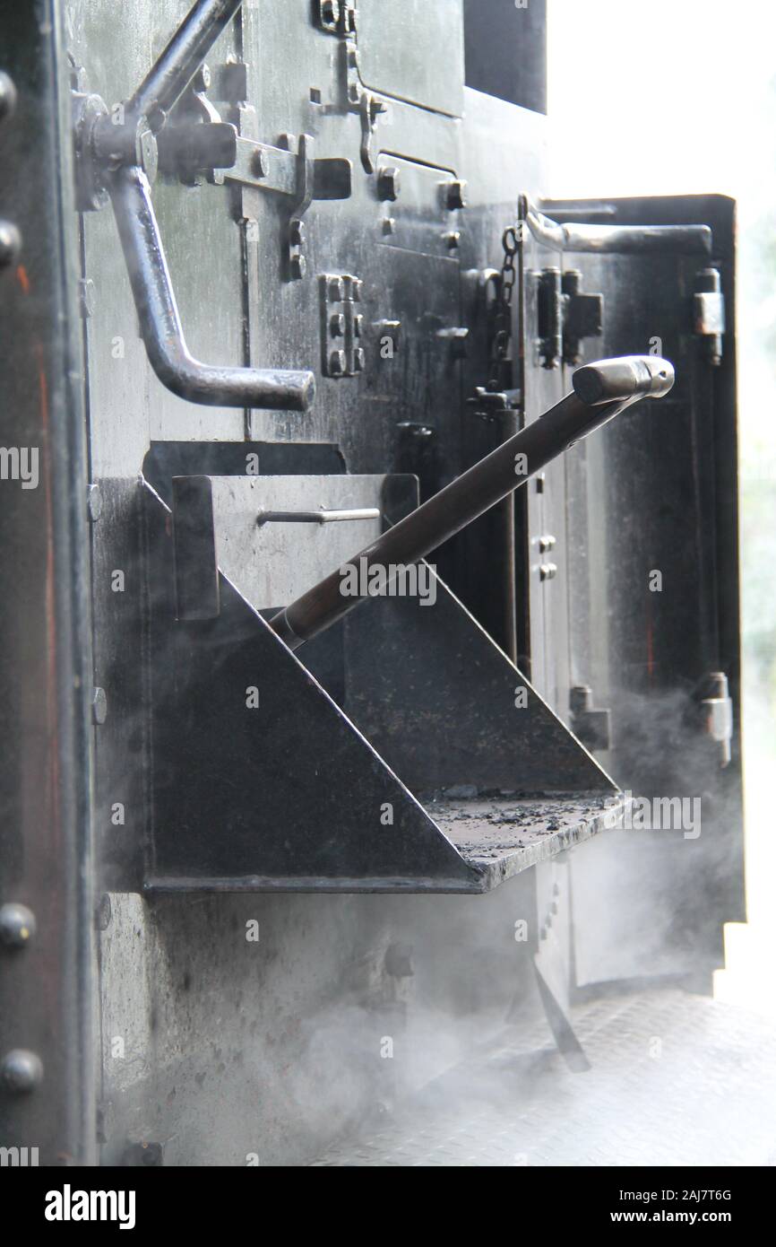 A Powerful Vintage Black Steam Railway Engine Stock Photo Alamy