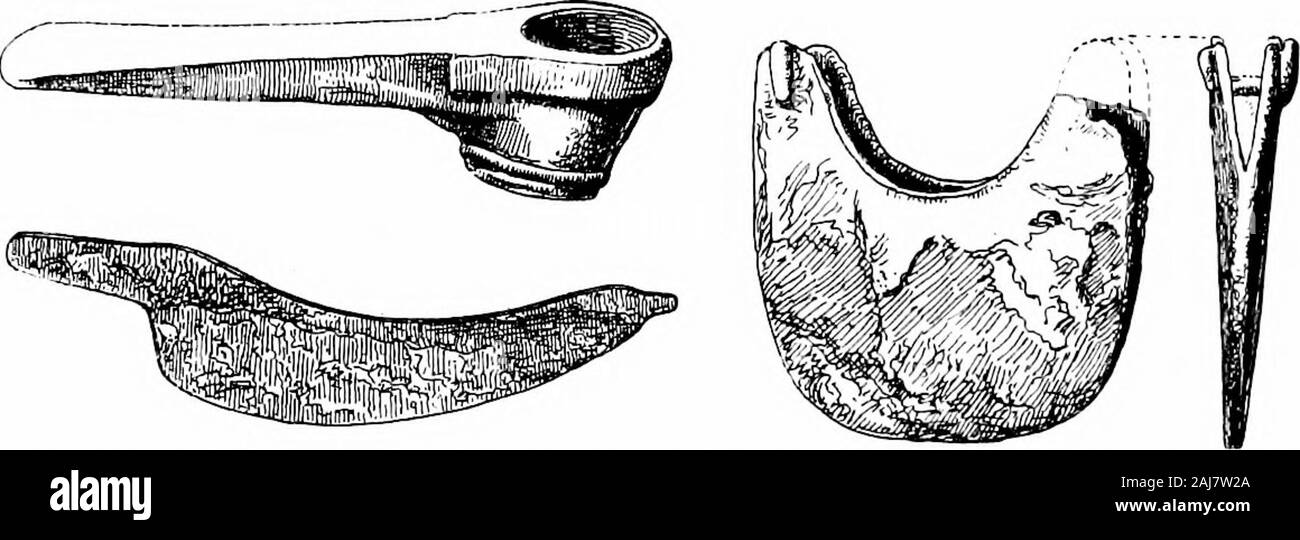 A guide to the antiquities of the bronze age in the Department of British and mediæval antiquities . keted hoe closely resembles examples from Cyprus(Case .J) and S. Eussia (Case H); and a number of arrow-headsfrom Naucratis, which was founded in the seventh century b.c,belong to the time when iron was in common use. MESOPOTAMIA 127 Case E. On the West side of this Case, besides the Chinese antiquitiesalready dealt with in connection with Siberia (p. 107), are a fewobjects of importance from Mesopotamia, Persia, and India, to theright. In Babylonia the copper implements (axes, lance-heads, &c. Stock Photo