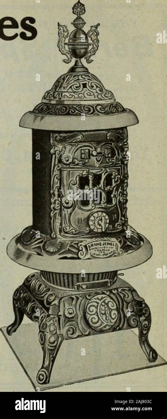 Hardware merchandising January-March 1911 . HARDWARE AND METAL Jewel Stoves  and Ranges Grand Jewel Heaters Made in three sizes Nos. 13, 15 and 17.No.  15 onlv made WITH OVEN. Allsizes supplied with
