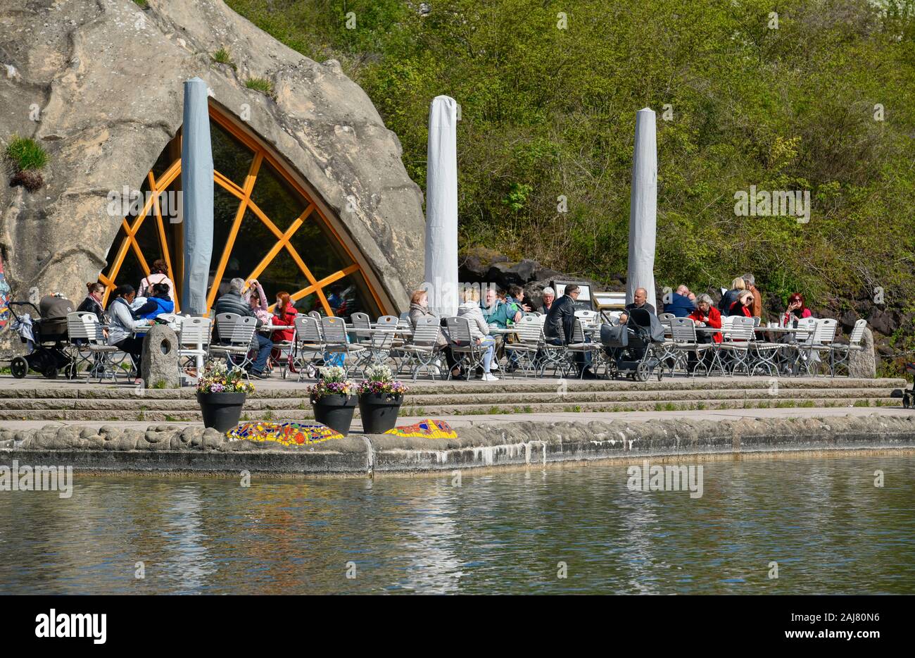 Britzer Seeterrassen, Britzer Garten, Britz, Neukölln, Berlin, Deutschland Stock Photo