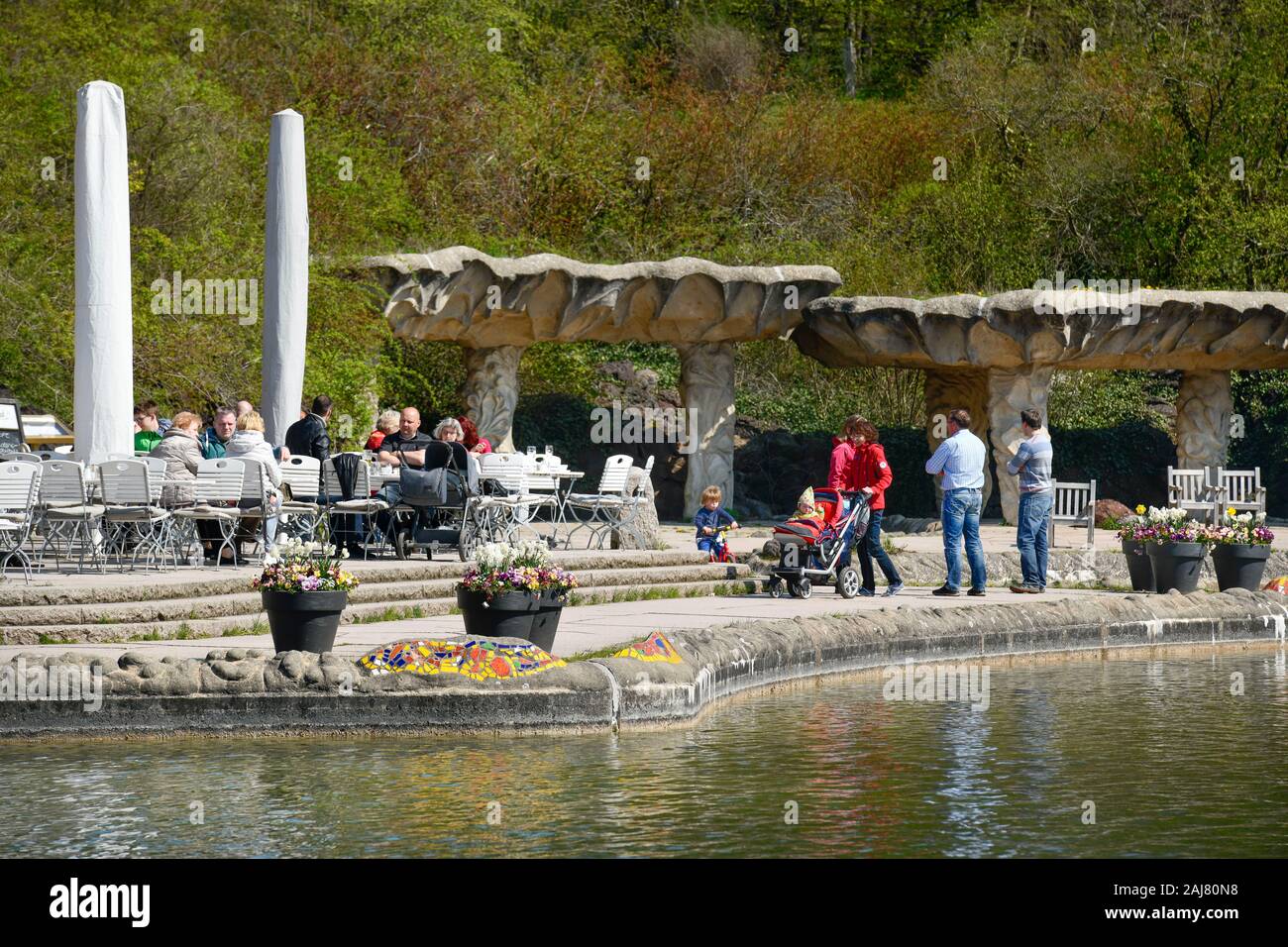 Britzer Seeterrassen, Britzer Garten, Britz, Neukölln, Berlin, Deutschland Stock Photo