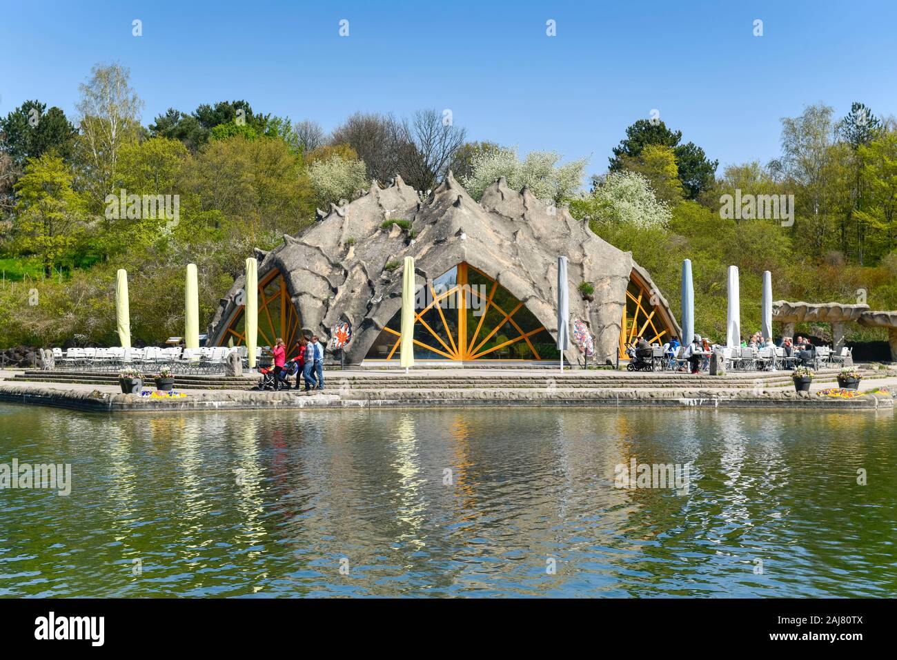 Britzer Seeterrassen, Britzer Garten, Britz, Neukölln, Berlin, Deutschland Stock Photo