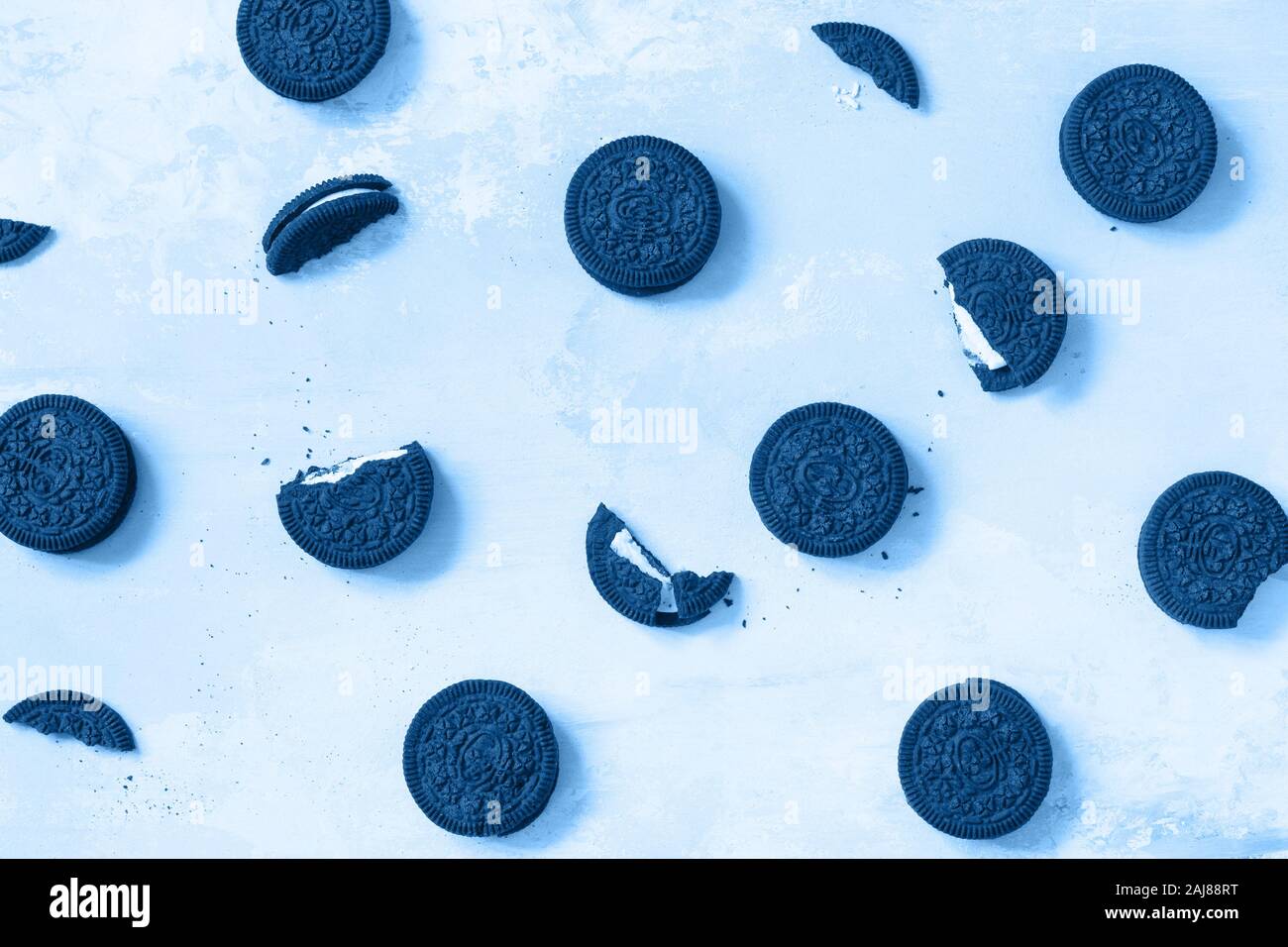 Classic blue 2020. Gradient color palette. Christmas cookies and ...