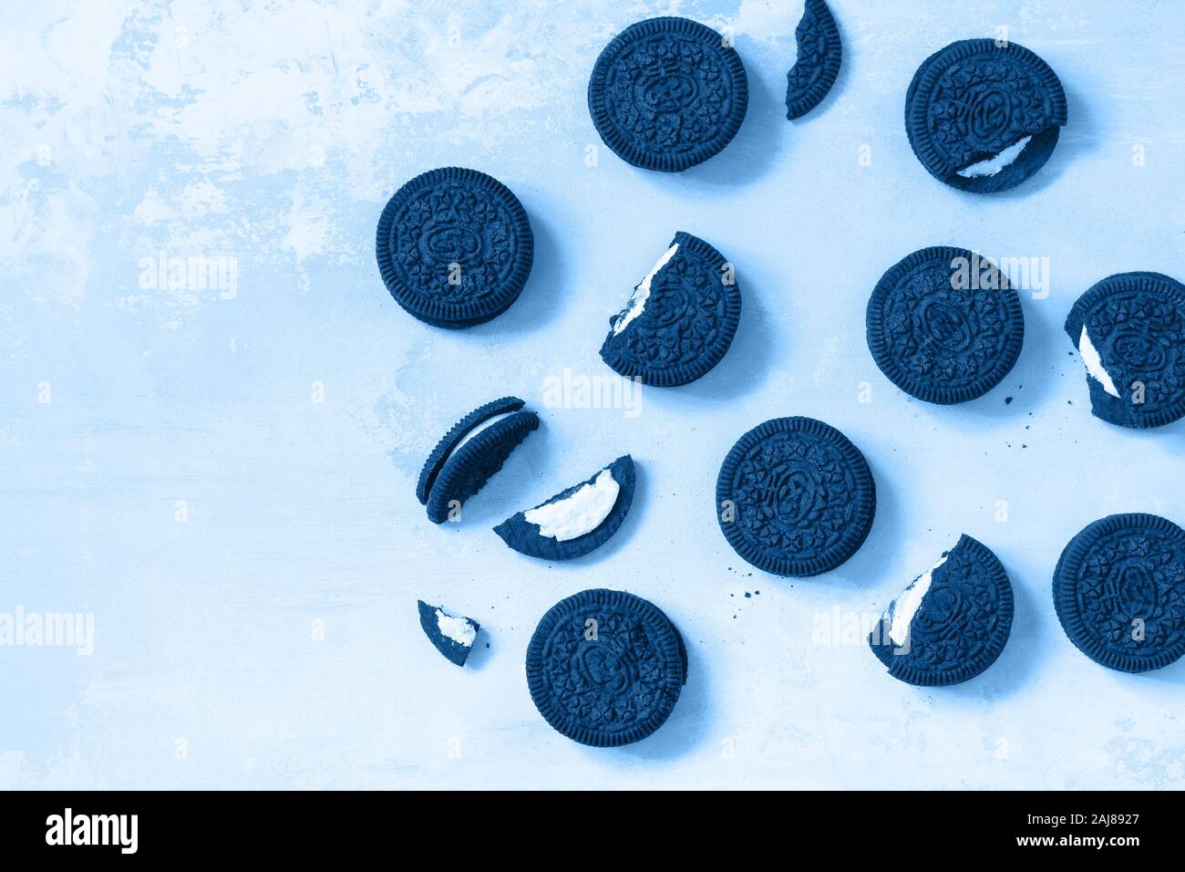 Classic blue 2020. Gradient color palette. Christmas cookies and ...
