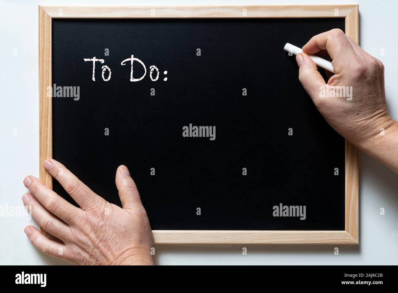 a blackboard with written to do Stock Photo