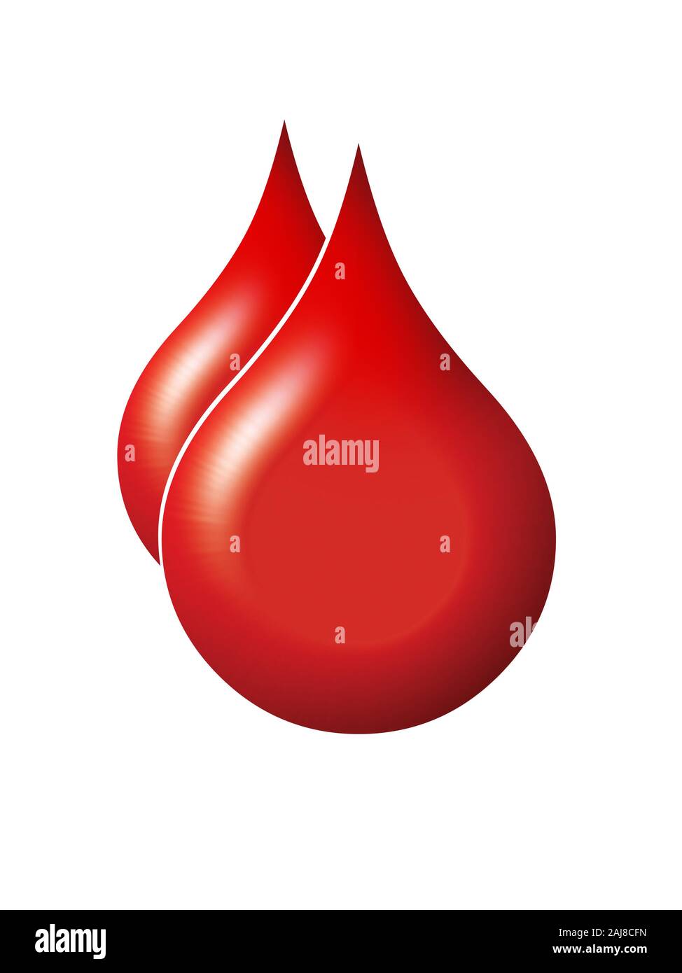 photo of blood drops on white background Stock Photo