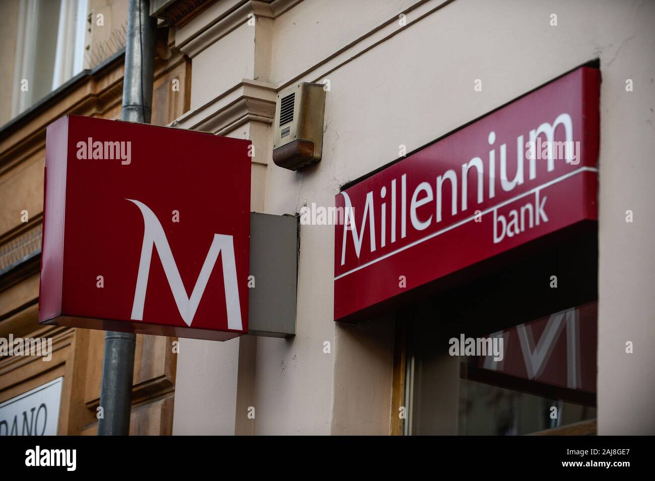 Millennium Bank Logo Seen In Krakow Stock Photo Alamy