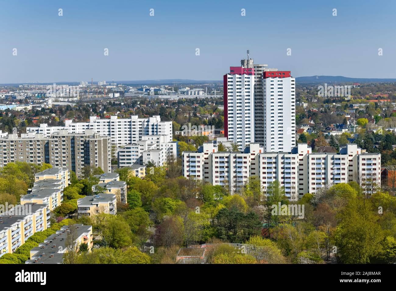 Wohnhäuser, Zwickauer Damm, Gropiusstadt, Neukölln, Berlin, Deutschland Stock Photo