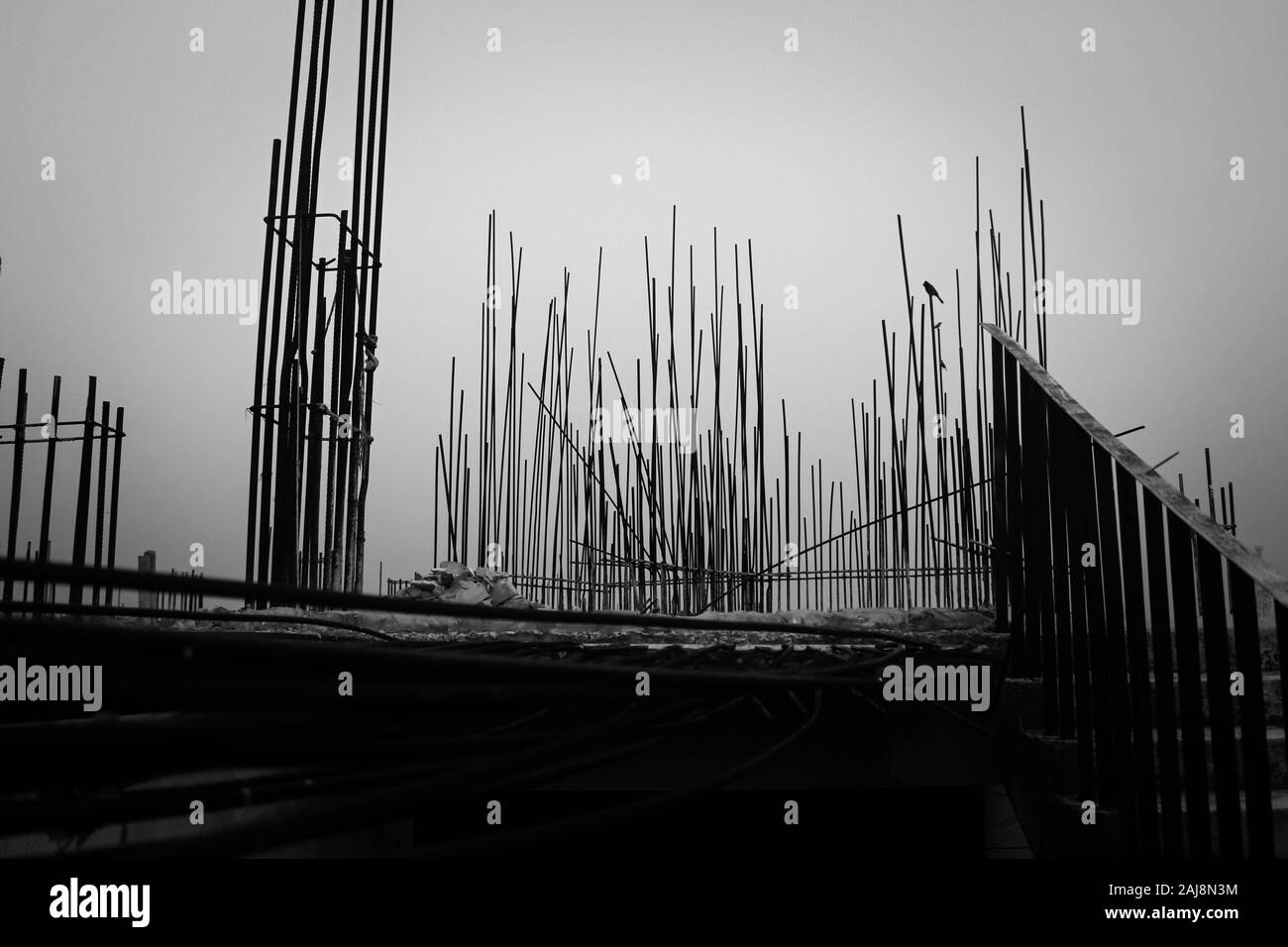 Over a construction building in Bangladesh Stock Photo
