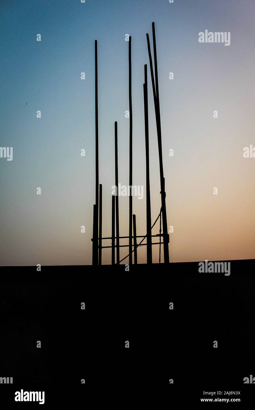 Over a construction building in Bangladesh Stock Photo