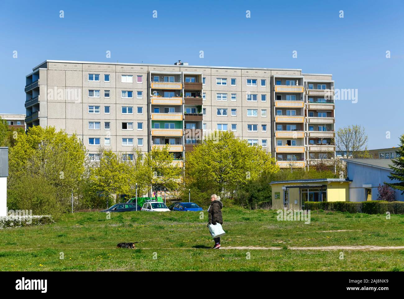 Wohnhäuser, Uranusstraße, Kosmosviertel, Altglienicke, Treptow-Köpenick, Berlin, Deutschland Stock Photo
