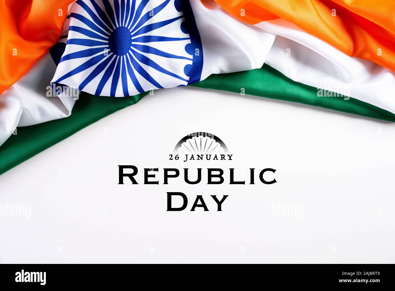 Indian republic day concept. Indian flag with the text Happy ...