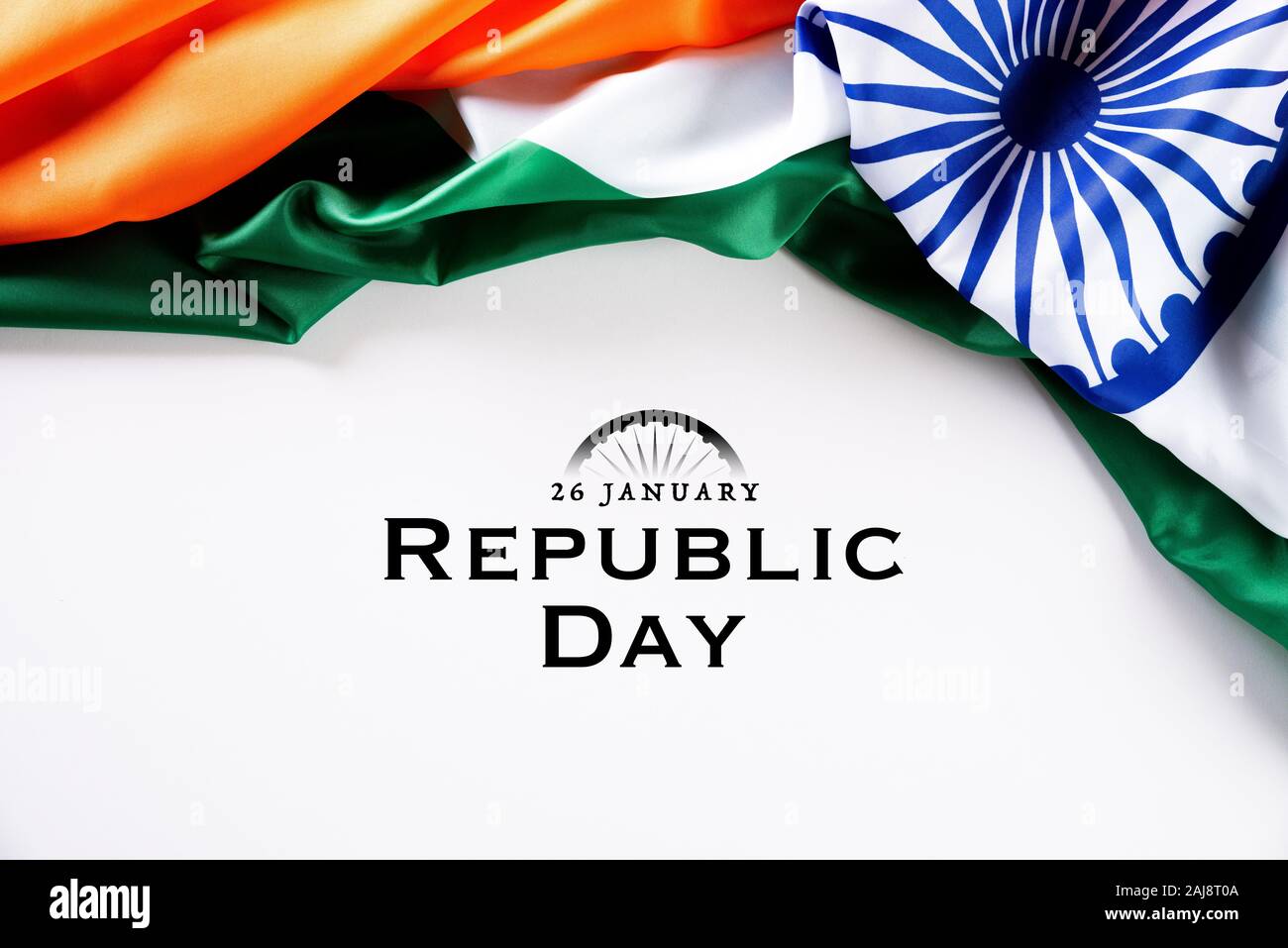 Indian republic day concept. Indian flag with the text Happy ...