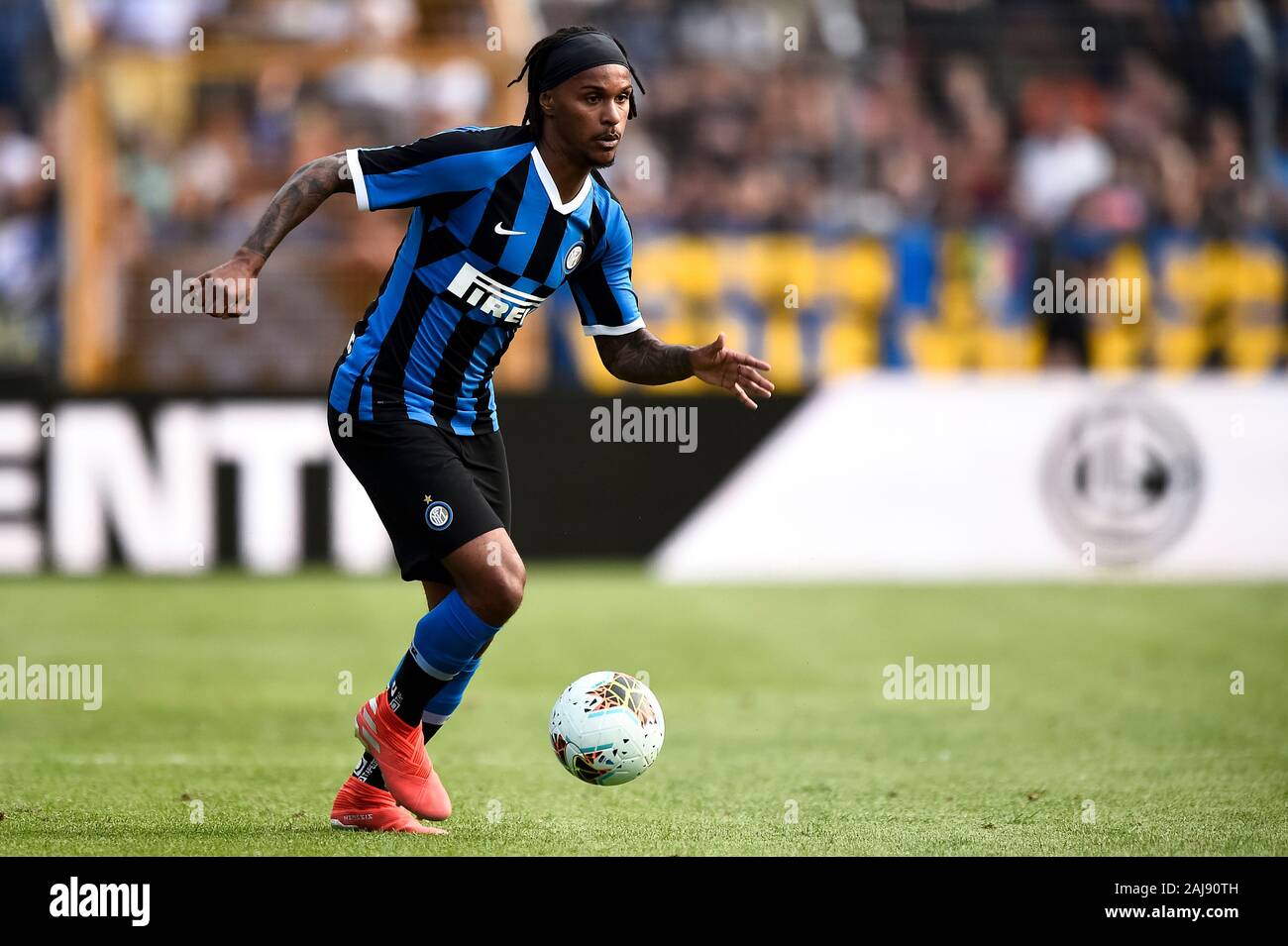 Lugano, Switzerland. 14 July, 2019: Valentino Lazaro of FC Internazionale  in action during pre-season friendly football match between FC Lugano and  FC Internazionale. FC Internazionale won 2-1 over FC Lugano. Credit: Nicolò