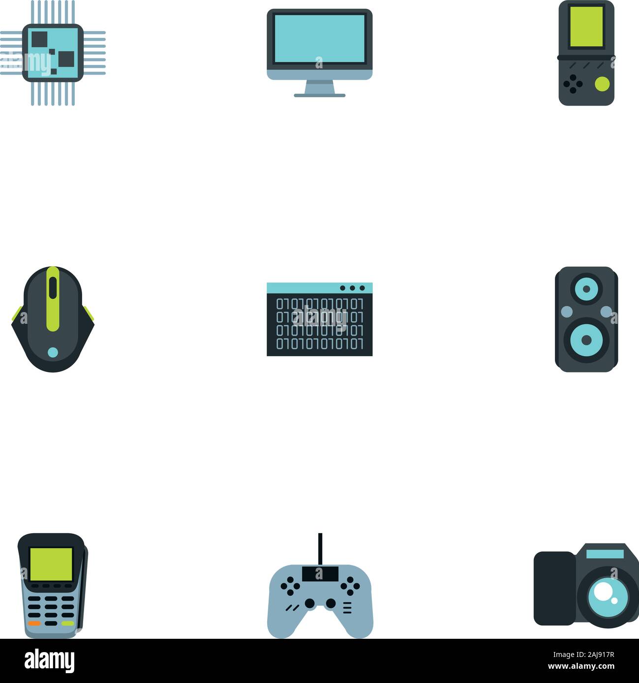 bundle of electronics devices icons Stock Vector