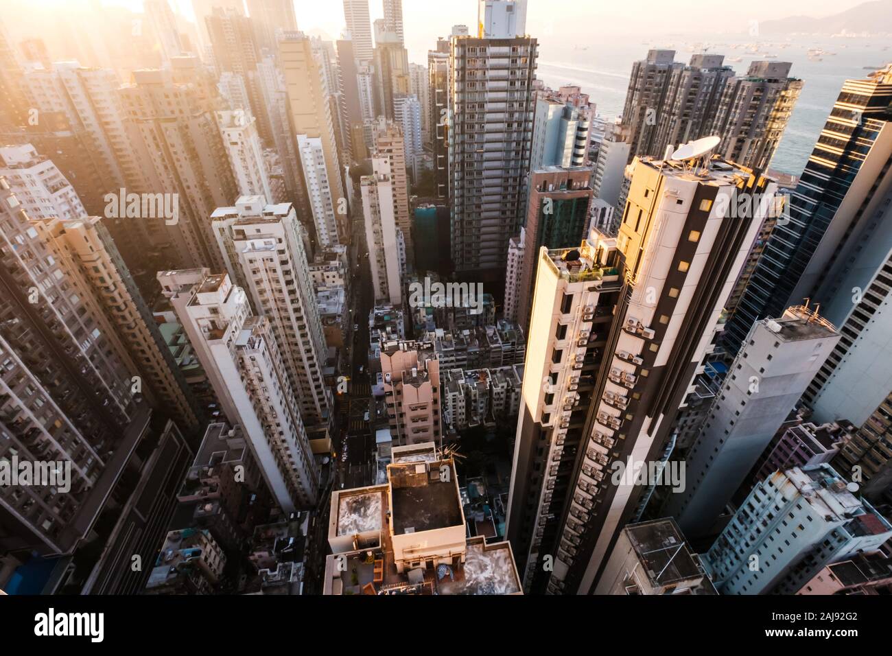 Hong kong downtown aerial view hi-res stock photography and images - Alamy