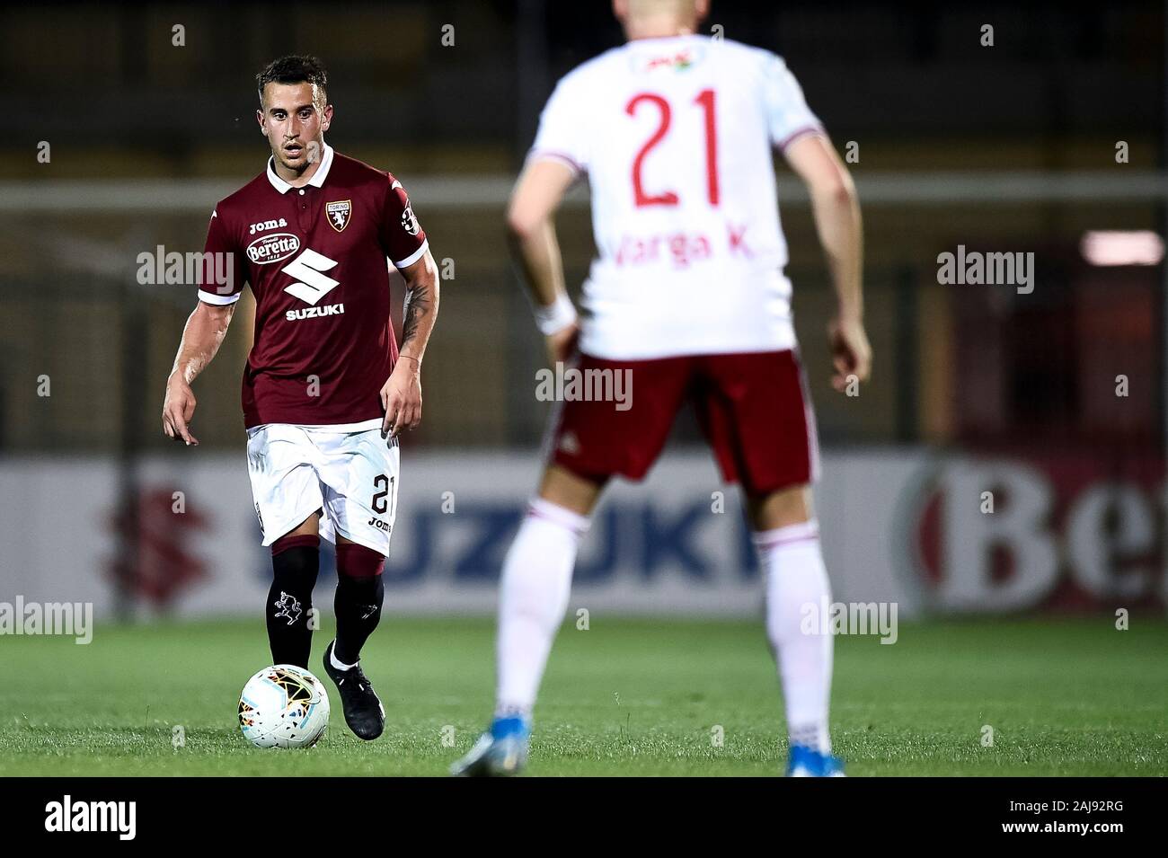 Alessandria, Italy. 25 July, 2019: Alejandro 'Alex' Berenguer of Torino FC in action during the UEFA Europa League second qualifying round football match between Torino FC and Debrecen VSC. Torino FC won 3-0 over Debrecen VSC. Credit: Nicolò Campo/Alamy Live New Stock Photo