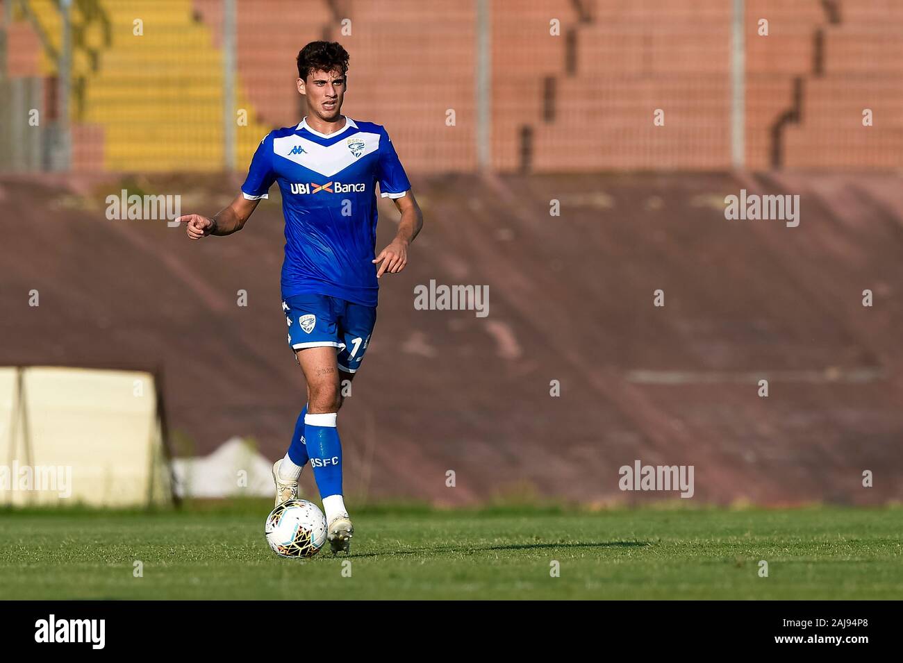 Mantua, Italy. 10 August, 2019: Andrea Cistana of Brescia Calcio in action during the pre-season friendly football match between Brescia Calcio and Real Valladolid CF. Brescia Calcio won 2-1 over Real Valladolid CF. Credit: Nicolò Campo/Alamy Live News Stock Photo