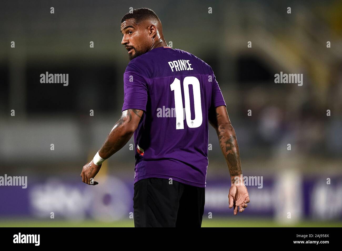 Florence, Italy. 11 August, 2019: Kevin-Prince Boateng of ACF Fiorentina looks on during the pre-season friendly football match between ACF Fiorentina and Galatasaray SK. ACF Fiorentina won 4-1 over Galatasaray SK. Credit: Nicolò Campo/Alamy Live News Stock Photo