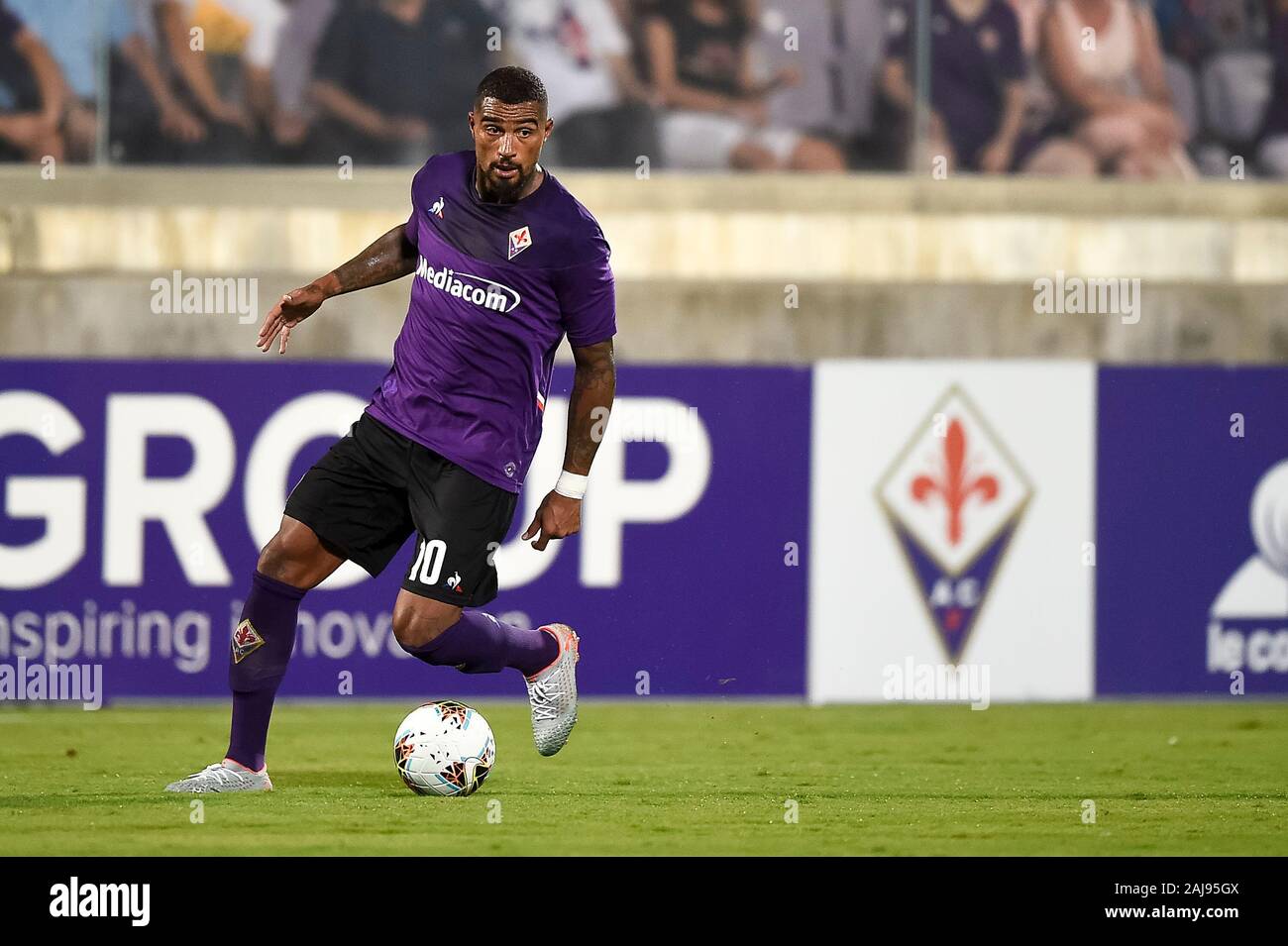 Florence, Italy. 11 August, 2019: Kevin-Prince Boateng of ACF Fiorentina in action during the pre-season friendly football match between ACF Fiorentina and Galatasaray SK. ACF Fiorentina won 4-1 over Galatasaray SK. Credit: Nicolò Campo/Alamy Live News Stock Photo